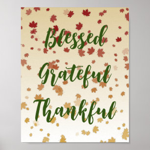 Poster Feuilles de l'érable de Thanksgiving