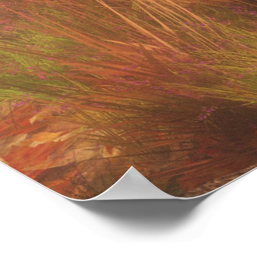 Poster Feuilles de l'impression or (Coin)