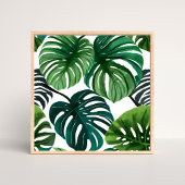 Poster Feuilles de Monstera | Aquarelle Moderne Simple