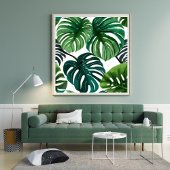 Poster Feuilles de Monstera | Aquarelle Moderne Simple