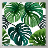 Poster Feuilles de Monstera | Aquarelle Moderne Simple (Devant)