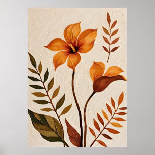 Poster feuilles de monstera et fougères sauvages