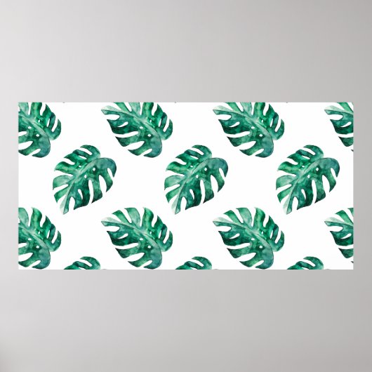 Poster Feuilles de Monstera. Motif d'illustration tropica (Devant)