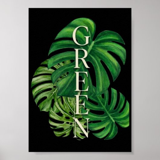 Poster Feuilles de Monstera Vertes (Devant)
