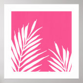 Poster Feuilles de palme acrylique blanc corail (Devant)