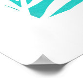 Poster Feuilles de palme acrylique blanc turquoise (Coin)