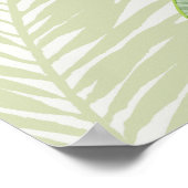 Poster Feuilles De Palme Avec Oiseau Bleu (Coin)