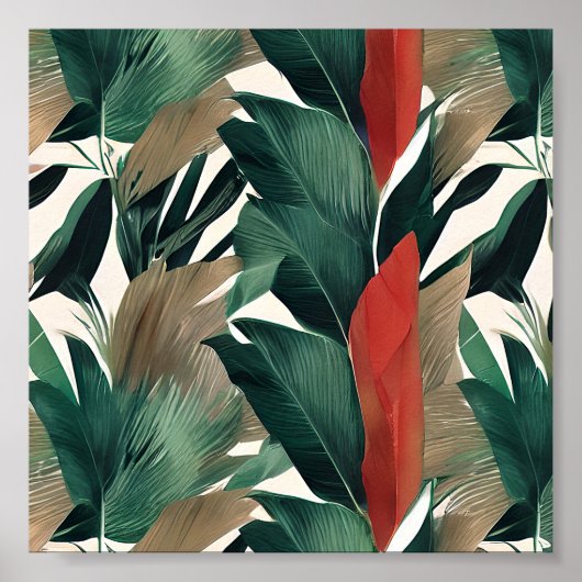 Poster Feuilles de palme dans les tons muets (Devant)