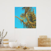 Poster Feuilles de palmier ciel turquoise (Cuisine)