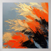 Poster Feuilles de Palmier – Mouvement Tropical Abstrait (Devant)