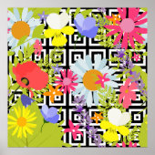 Poster Feuilles De Palmiers Et Fleurs (Devant)