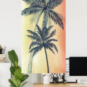 Poster Feuilles de palmiers tropicaux (Bureau à domicile)