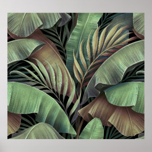 Poster Feuilles de palmiers tropicaux, illustration 3D de