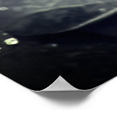 Poster Feuilles de pluie vert foncé (Coin)