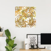 Poster Feuilles de saule dorées, bronze et marron (Bureau à domicile)