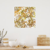Poster Feuilles de saule dorées, bronze et marron (Cuisine)