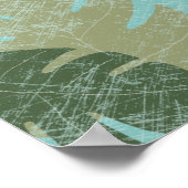 Poster Feuilles dénaturés tropicaux (Coin)