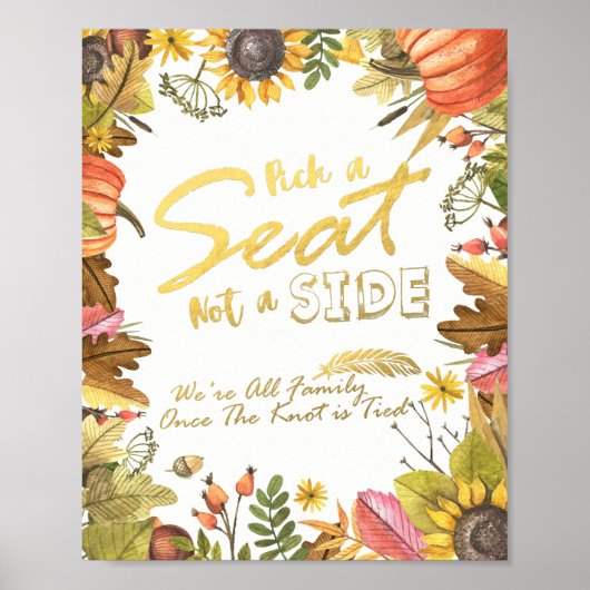 Poster Feuilles d'érable d'automne Choisissez un siège et (Devant)
