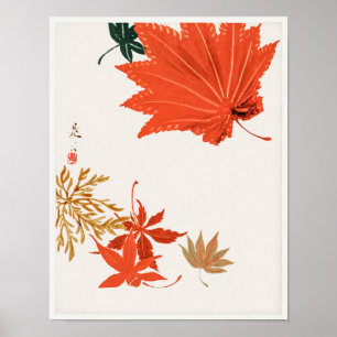 Poster Feuilles d'érable par Shibata Zeshin