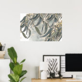 Poster Feuilles d'eucalyptus à l'aquarelle verdure (Bureau à domicile)