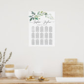 Poster Feuilles d'eucalyptus de verdure à l'aquarelle mod (Cuisine)