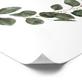 Poster Feuilles d'eucalyptus élégantes et modernes Monogr (Coin)