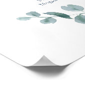 Poster Feuilles d'eucalyptus simple aquarelle Faveurs (Coin)