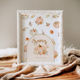 Poster Feuilles d'or floral pastel petit citrouille Faveu