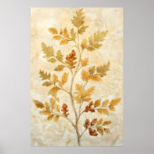 Poster feuilles dorées mélangées à des tons plus chauds (Devant)