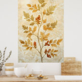 Poster feuilles dorées mélangées à des tons plus chauds (Cuisine)