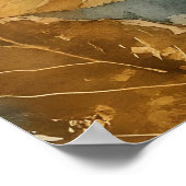 Poster feuilles dorées mélangées à des tons plus chauds (Coin)