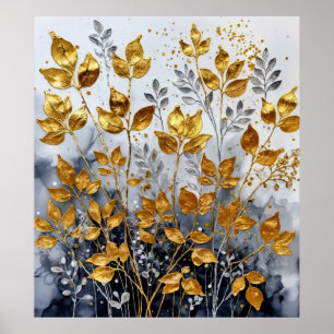 Poster Feuilles dorés décoratifs #1