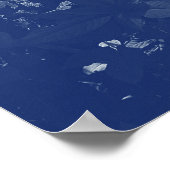 Poster Feuilles éclairés - Effet Cyanotype (Coin)