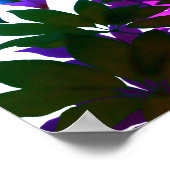 Poster Feuilles en bleu & vert, papier d'affiche rose (Coin)