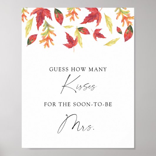 Poster Feuilles en chute combien de baisers nuptiale douc (Devant)