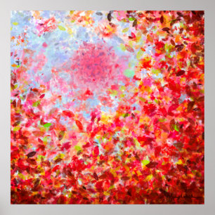 Poster Feuilles et ciel d'automne Abstraits