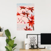 Poster Feuilles et semences de l'érable 1870 (Bureau à domicile)