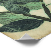 Poster Feuilles et succursales sur Arrière - plan de crèm (Coin)