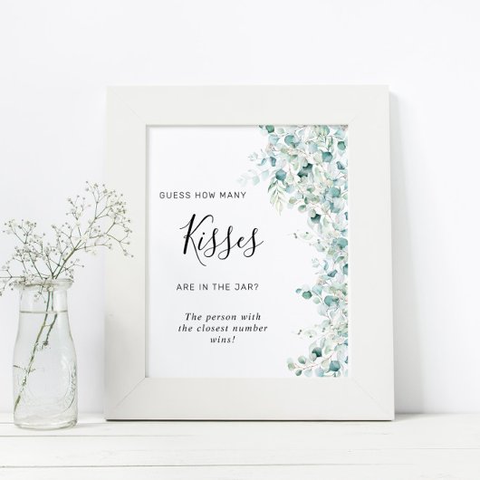 Poster Feuilles Eucalyptus Combien de baisers