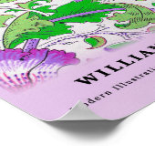 Poster Feuilles floraux verts modernes William Morris (Coin)