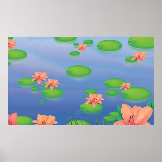 Poster Feuilles Lilly Pond (Devant)