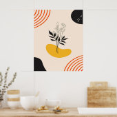 Poster Feuilles minimalistes abstraites (Cuisine)