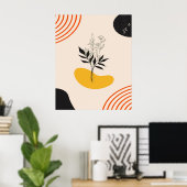 Poster Feuilles minimalistes abstraites (Bureau à domicile)