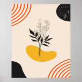 Poster Feuilles minimalistes Abstraits (Devant)