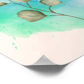 Poster Feuilles minimalistes verts et bleus (Coin)