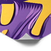 Poster Feuilles modernes tropicaux violets - Art Jaune Vi (Coin)