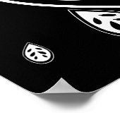 Poster Feuilles noires et blanches - Retro les années 50 (Coin)