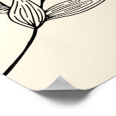 Poster Feuilles noirs et cercles douillets en style Boho (Coin)