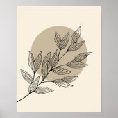Poster Feuilles noirs et cercles douillets en style Boho (Devant)
