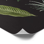 Poster Feuilles plantes botaniques foncés sur noir (Coin)